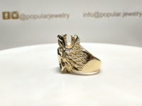 Antique-Finish Wolf Head Ring