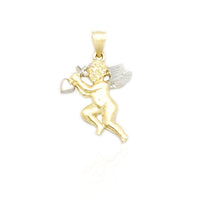 Two-Tone Cupid Pendant (14K)