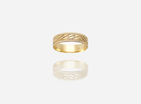 Diamond-Cut Milgrain Border Band (14K)