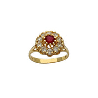 Zirconia Red Flower Lady Ring (14K) Popular Jewelry New York