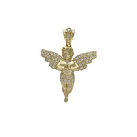 Hollow Praying Zirconia Baby Angel Pendant (14K)