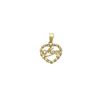 Heart Frame Mom Pendant (14K)