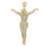 Iced-Out Open Arms Jesus Pendant (14K)