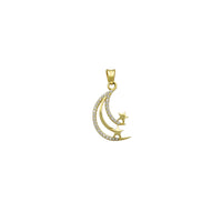 Zirconia Star & Moon Pendant (14K) Popular Jewelry New York