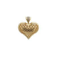 Zirconia Glossy Puffy Heart Pendant (14K)