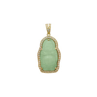 VS Diamond Laughing Buddha Jade Pendant (14K)