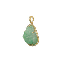 VS Diamond Laughing Buddha Jade Pendant (14K)