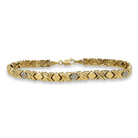 Diamond Two-Tone XOXO Bracelet (14K).