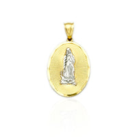 Two-Tone Double-Sided Virgin Mary & Praying Hands Pendant (14K)