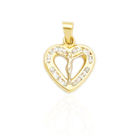 Crucifix Heart Pendant (14K)