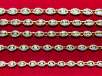 Two-Tones Puffy Mariner Bracelet (14K)