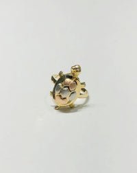 Turtle Tri-Color Sand Blast Finish Ring (14K)