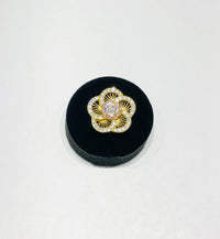 Five Pental Flower Icon CZ Ring (14K)