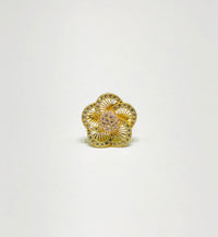 Five Pental Flower Icon CZ Ring (14K)