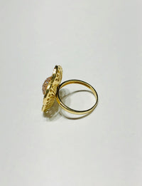 Five Pental Flower Icon CZ Ring (14K)