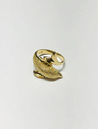 Dolphin Sand Blast Finish Ring (14K)