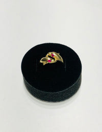 Two Baby Dolphin CZ Ring (14K)