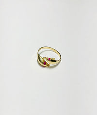 Two Baby Dolphin CZ Ring (14K)