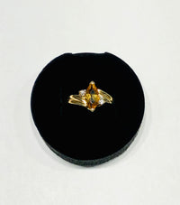 Marquise Citrine and Diamond Ring (14K)