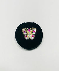 Two-Tone Butterfly CZ Ring (14K)