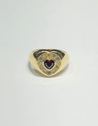 Red Heart CZ Ring (14K)