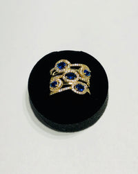 Five Blue Stone CZ Ring (14K)