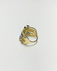 Five Blue Stone CZ Ring (14K)