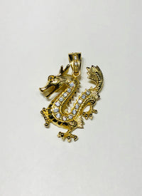 Eastern Dragon Diamond Pendant (Silver) front - Popular Jewelry - New York