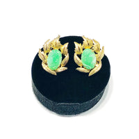 Flame Leaf Jade Earring (18K)