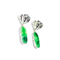 Oval Jade Diamond Earring (18K)