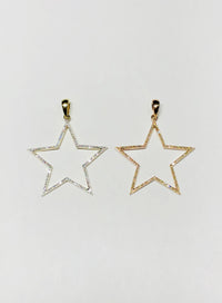 Diamond Star Outline Pendant (14K)