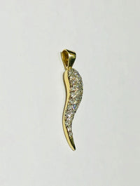 Italian Horn Diamond Pendant (14K)