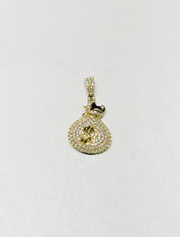 Money Bag CZ Pendant (14K)
