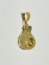 Money Bag CZ Pendant (14K)