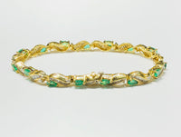 Emerald & Baguette Fancy Bracelet (14K).