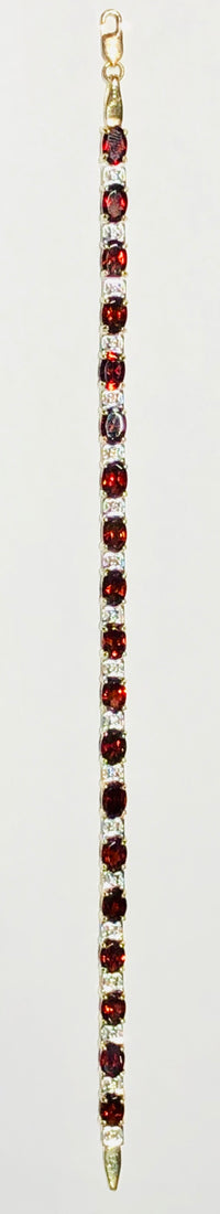 Oval Red Garnet Bracelet (10K).