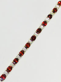 Oval Red Garnet Bracelet (10K).