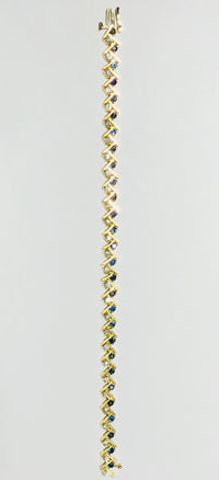 Round Sapphire and Diamond Bracelet (14K).