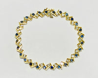 Round Sapphire and Diamond Bracelet (14K).
