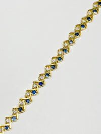 Round Sapphire and Diamond Bracelet (14K).