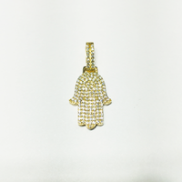 Iced-Out Hamsa Pendant (14K)