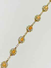 Coral CZ Bracelet (14K).