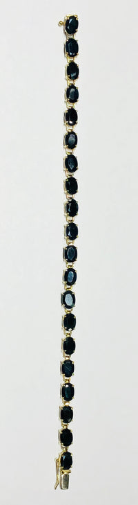 Oval Blue Sapphire Eternity Bracelet (10K).