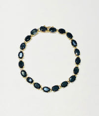 Oval Blue Sapphire Eternity Bracelet (10K).