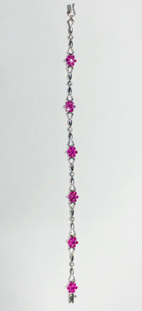 Flower Ruby Diamond Bracelet (14K).
