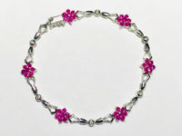 Flower Ruby Diamond Bracelet (14K).