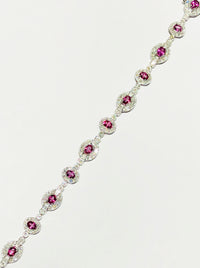 Pink Sapphire Diamond Bracelet (14K).
