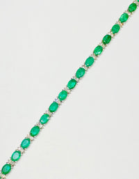 Oval Emerald and Diamond Bracelet (14K).