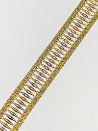 Tri-Color Gypsy Bracelet (14K).