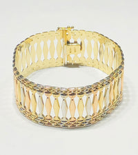 Tri-Color Gypsy Bracelet (14K).